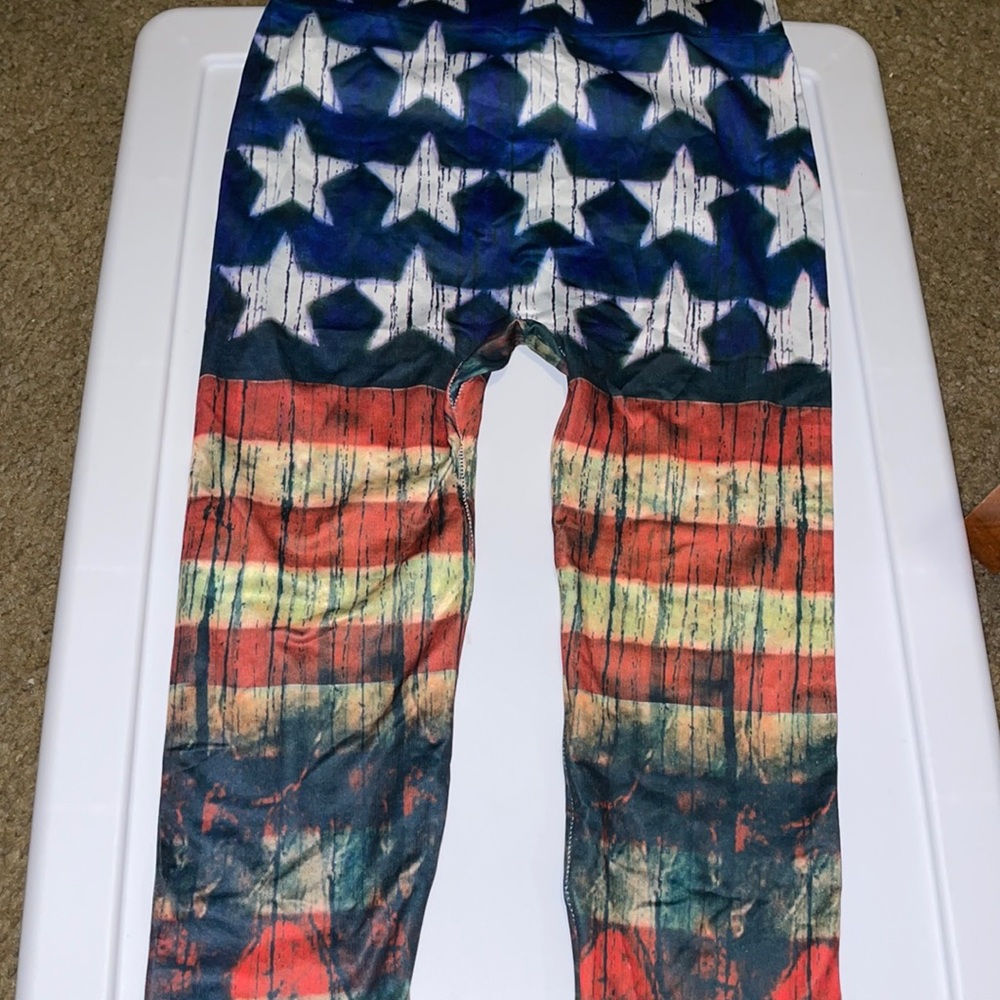 USA FLAG OMBRE LEGGINGS...WOMEN  L/XL